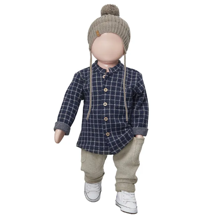 1+ In The Family Baby And Child Rick Shirt Navy Blue Checks