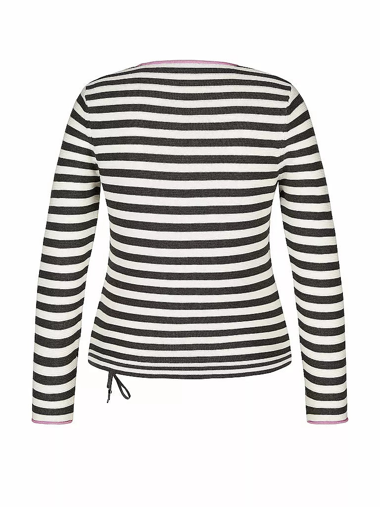 122609- Round Neck Mystic Grey Stripped Sweatshirt - Rabe