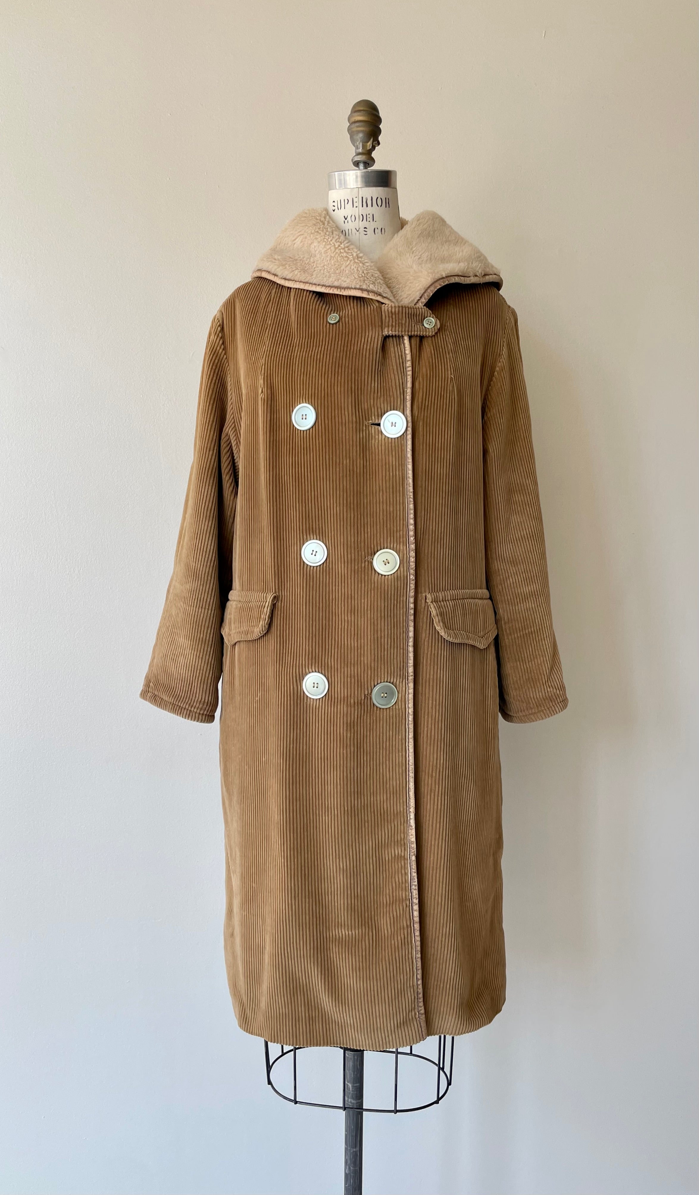 1970s Corduroy Shearling Coat