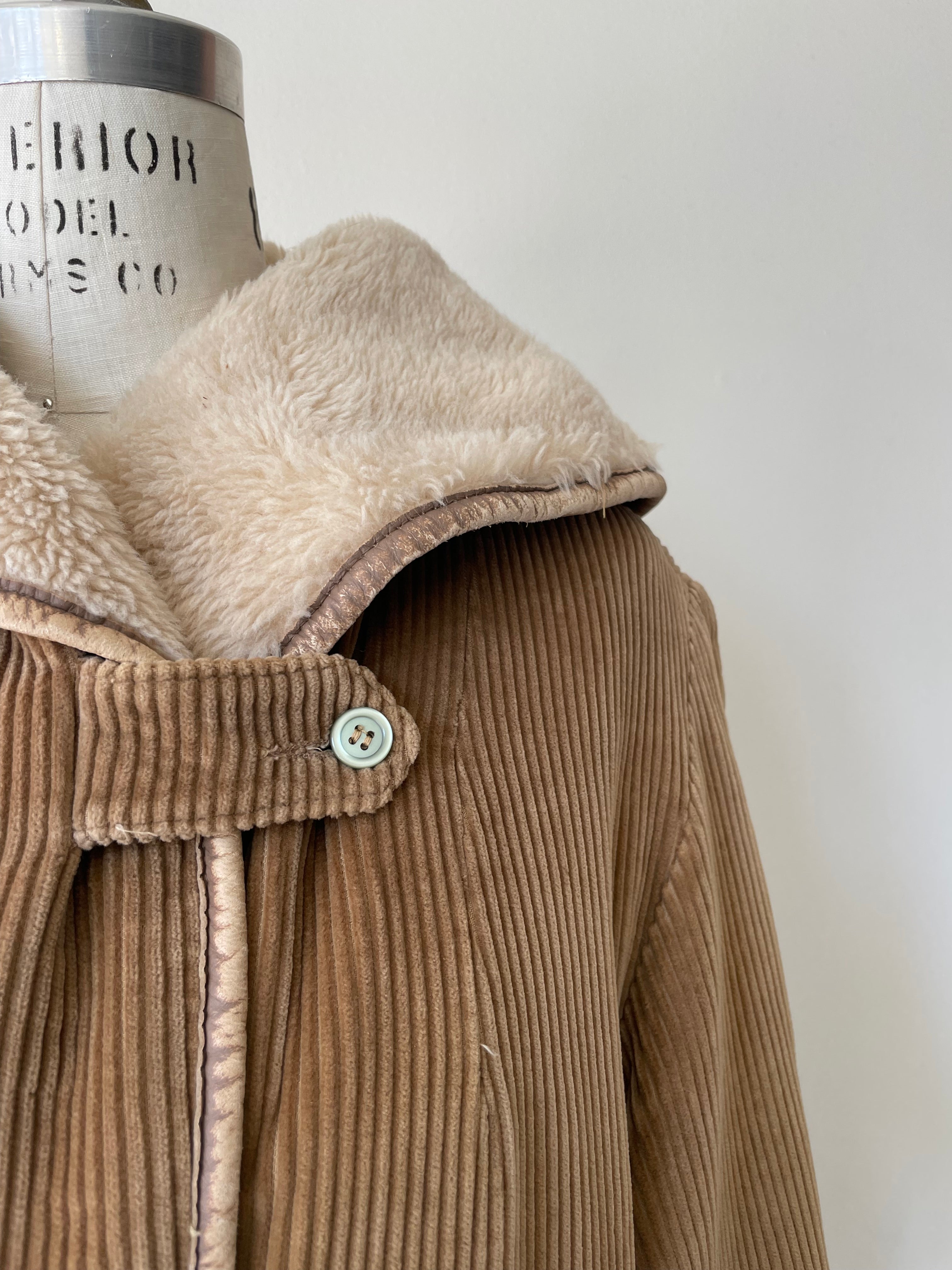 1970s Corduroy Shearling Coat