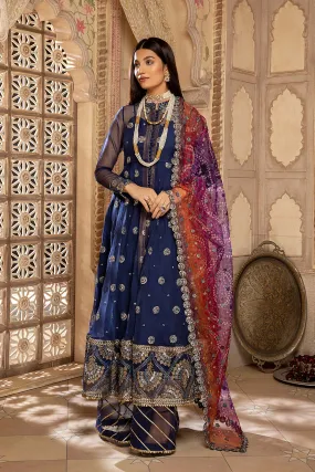 3-Pc Open Gown With Raw Silk Gharara and Organza Dupatta CMA22-64