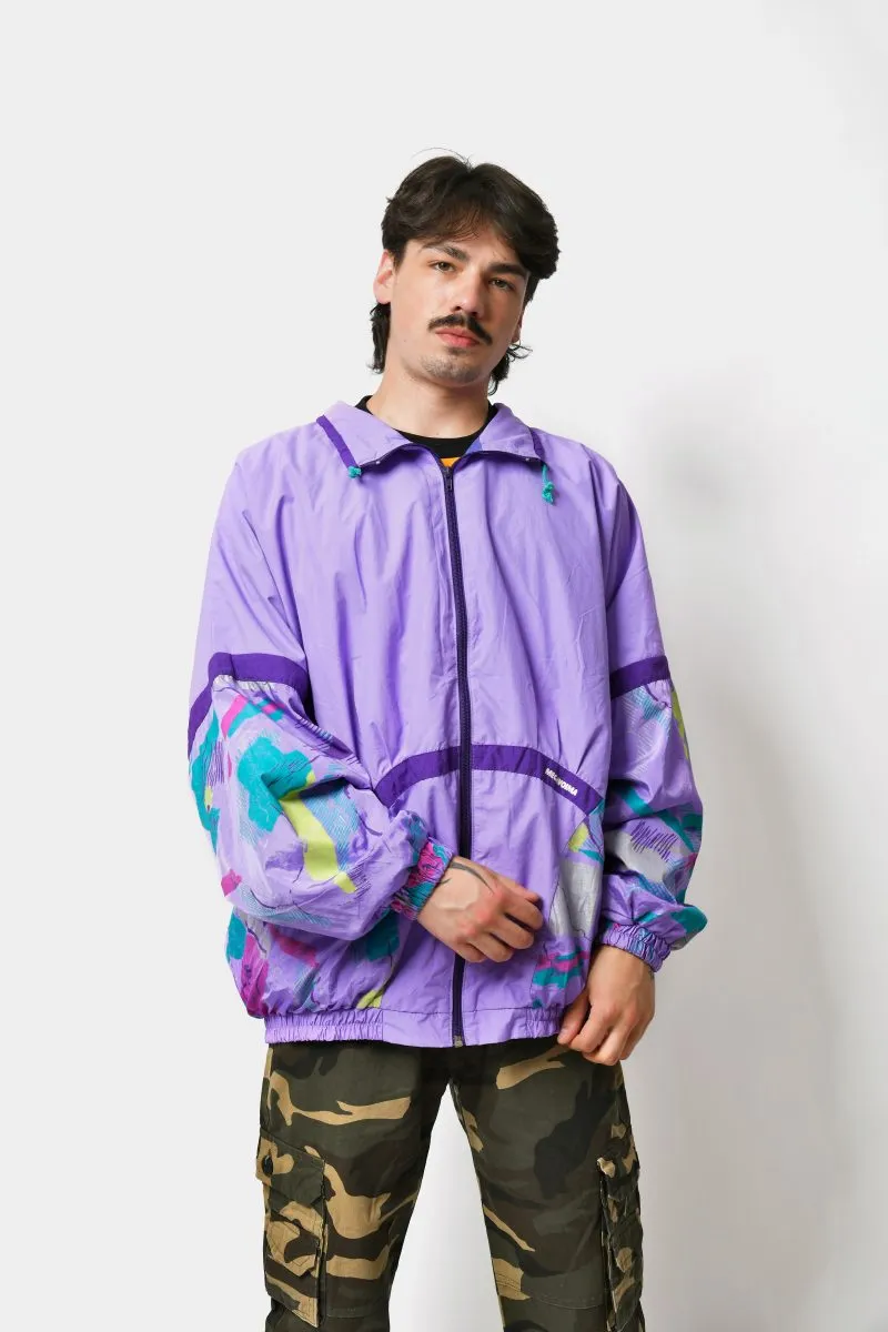 90s patterned windbreaker jacket