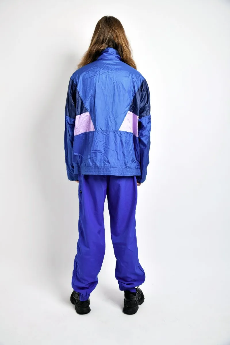 90s retro windbreaker blue