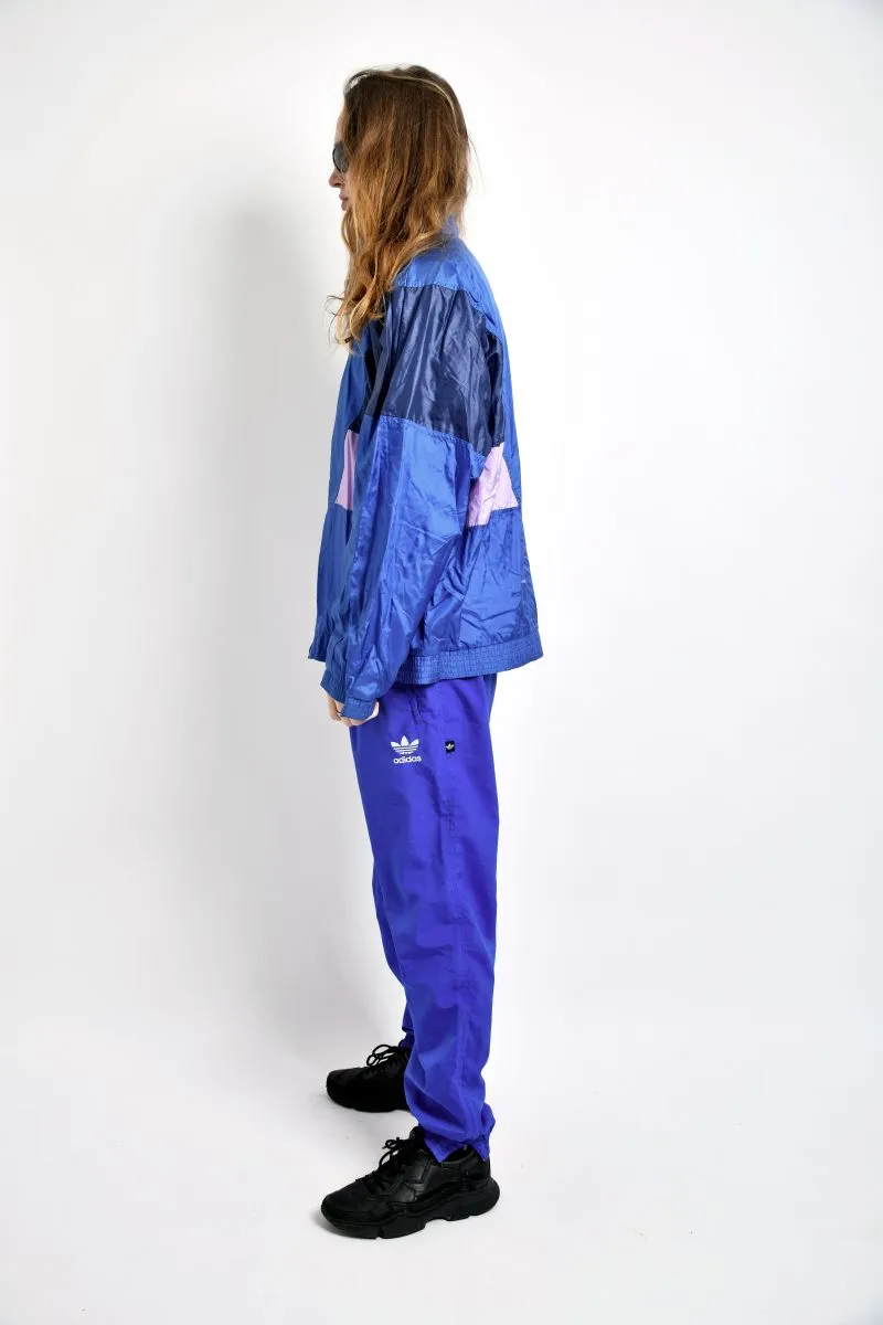 90s retro windbreaker blue