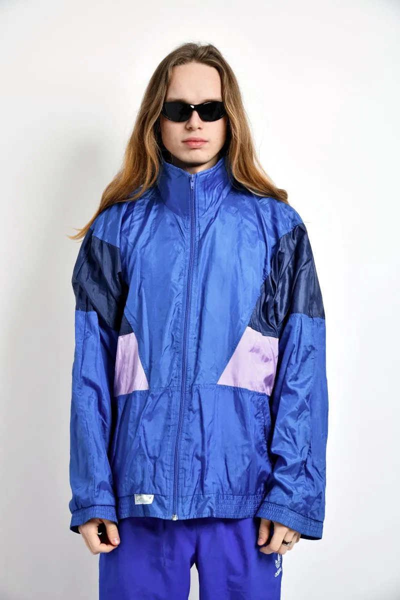 90s retro windbreaker blue