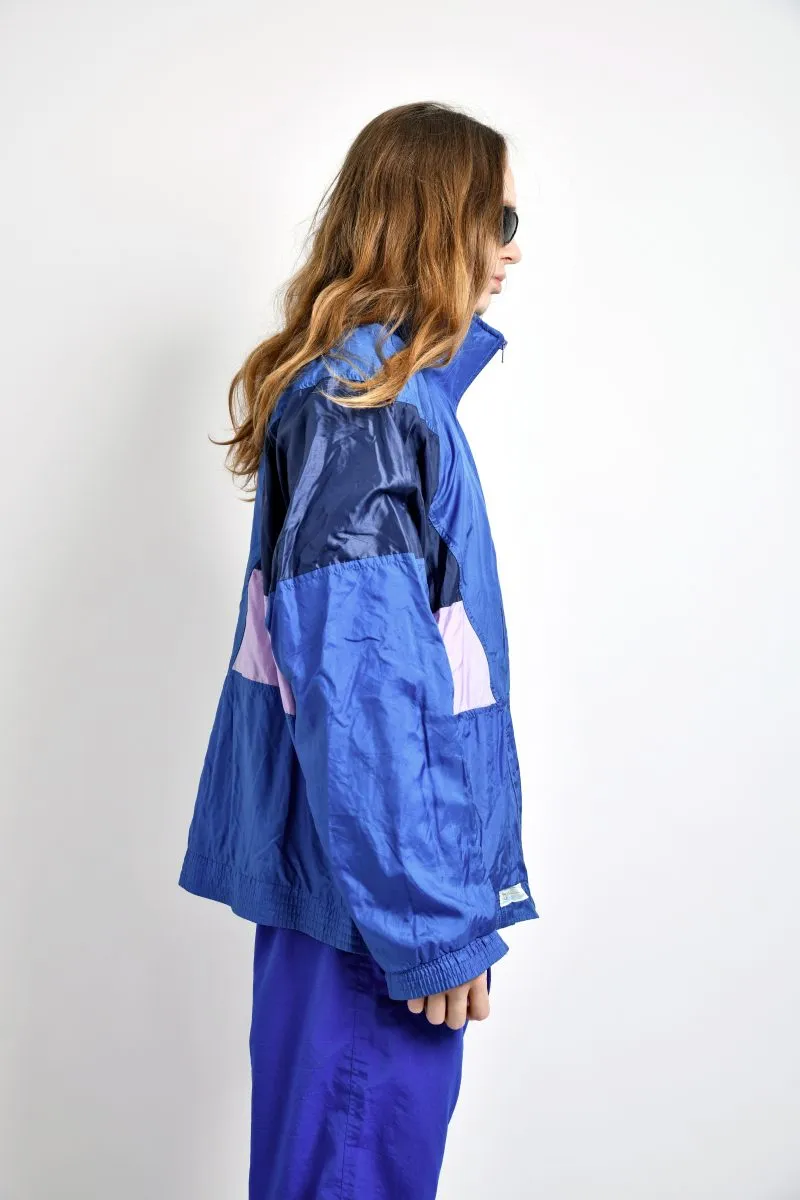 90s retro windbreaker blue