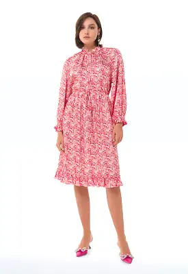 Abstract Allover Printed Dress