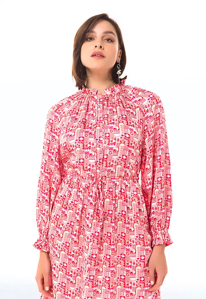 Abstract Allover Printed Dress