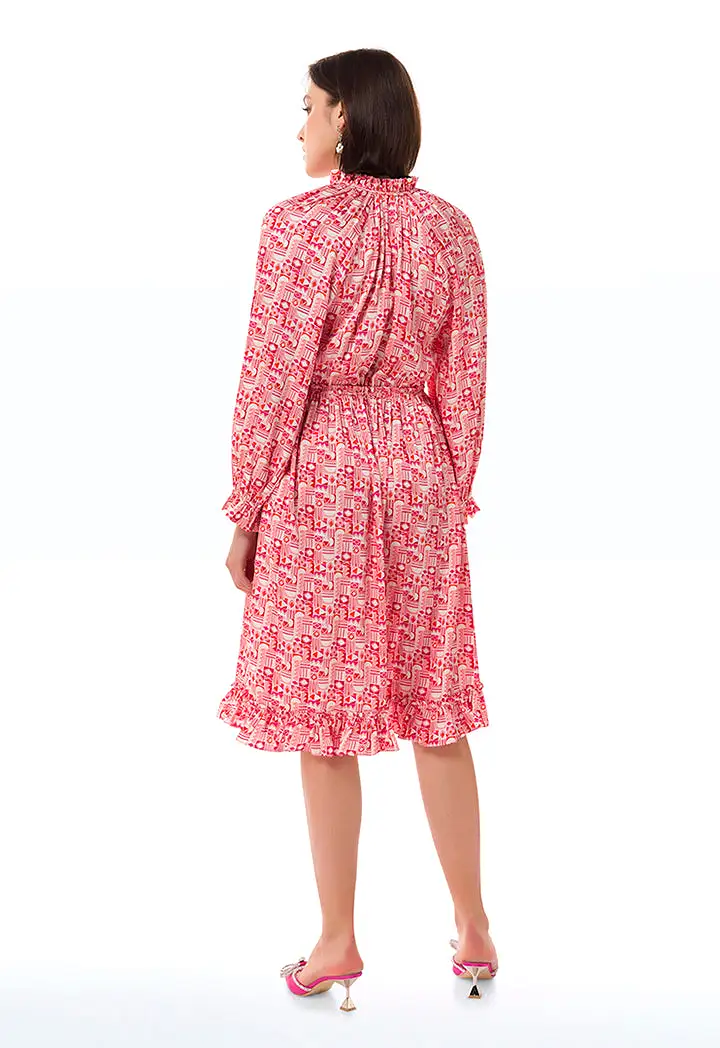 Abstract Allover Printed Dress