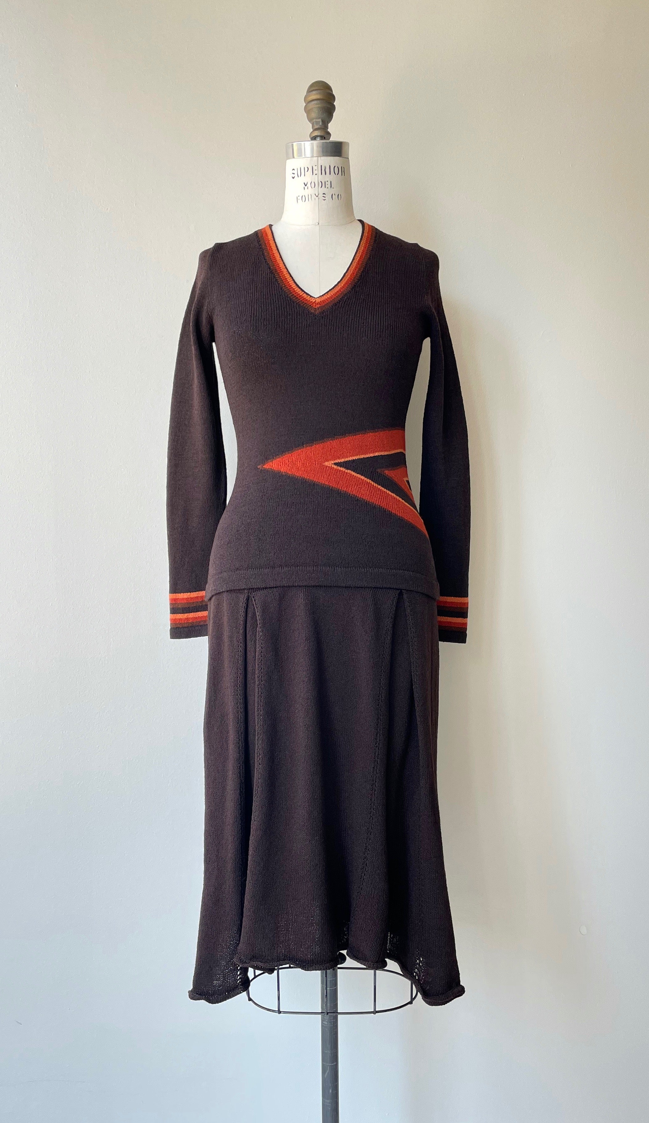 Adolfo 1970s Knit Dress