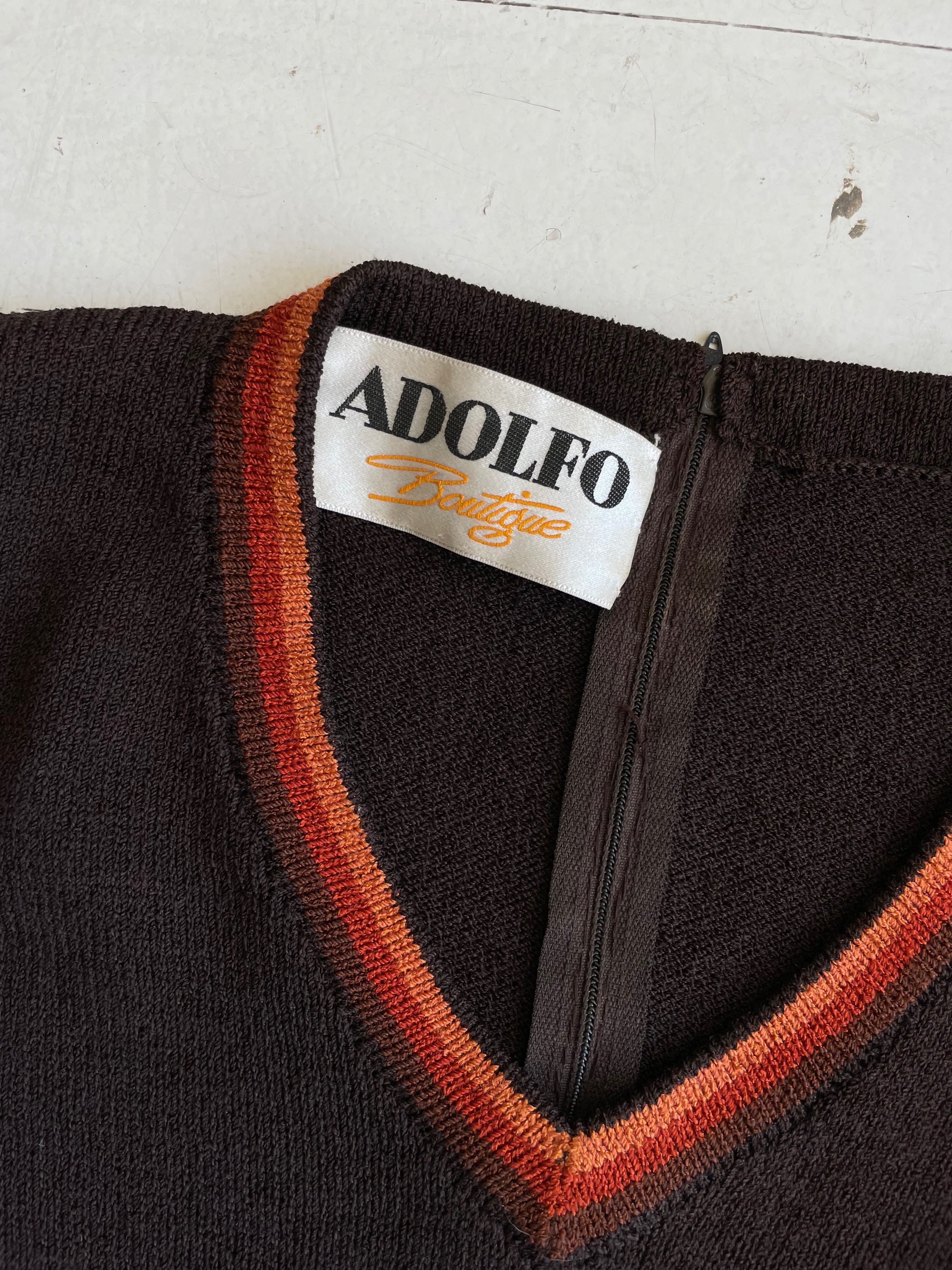 Adolfo 1970s Knit Dress