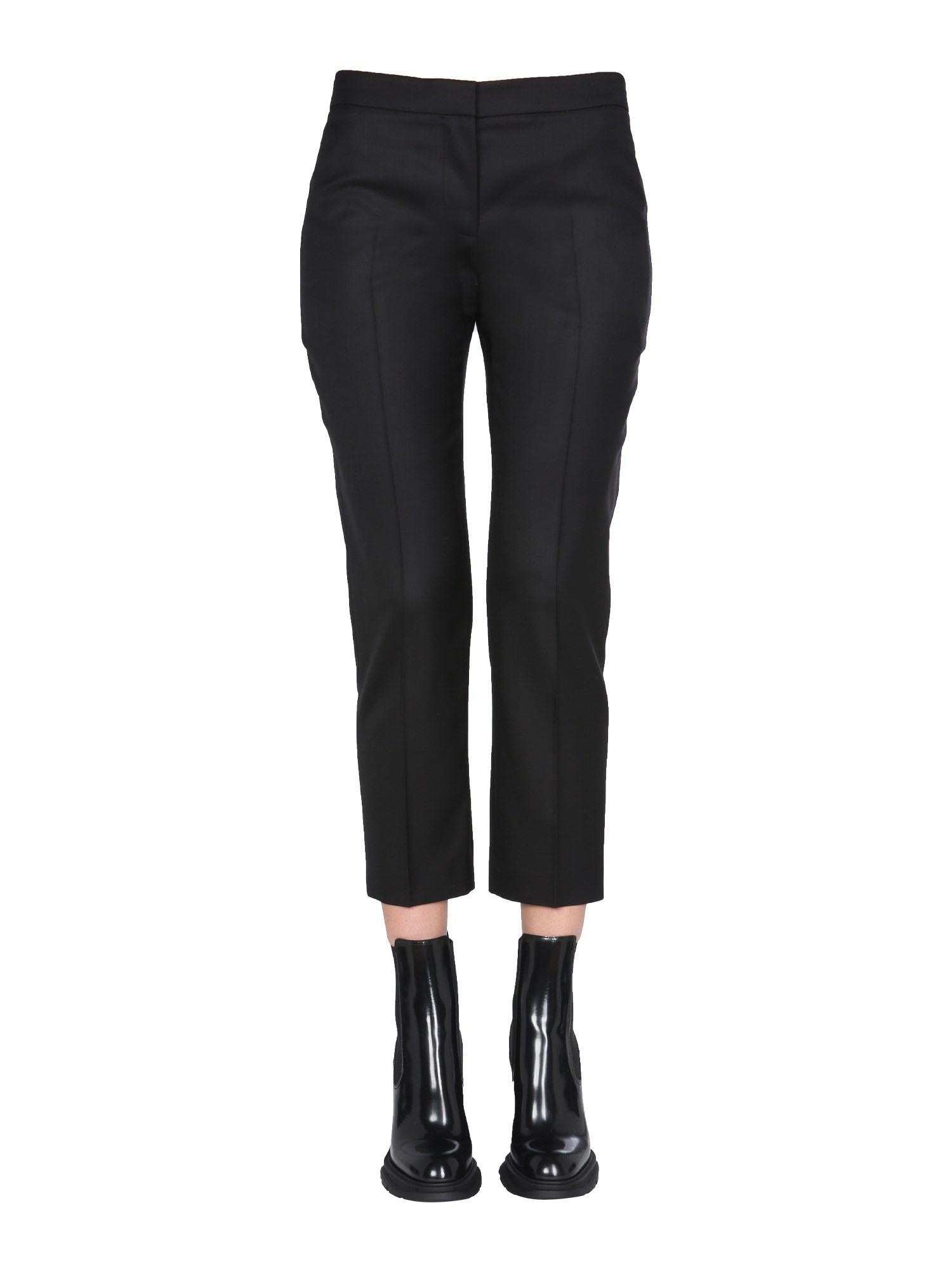 ALEXANDER McQUEEN    VIRGIN WOOL CROPPED PANTS