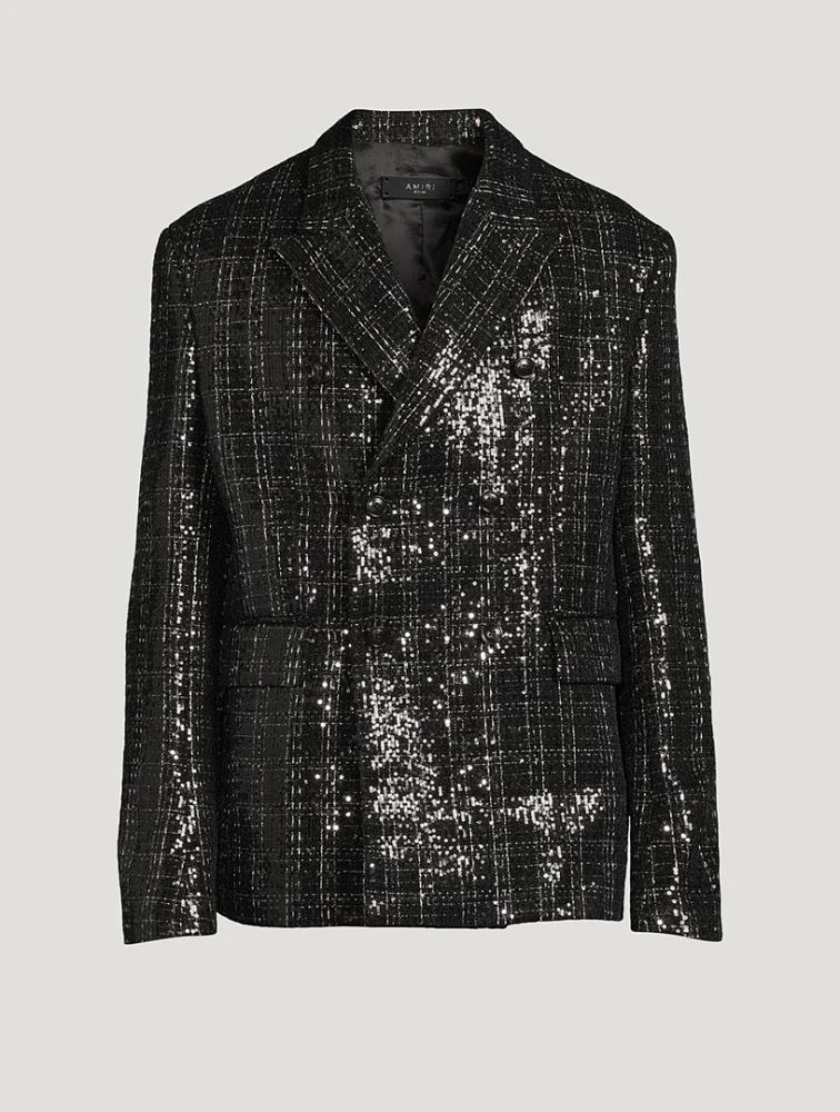 AMIRI Sequin Boucle Double-Breasted Blazer