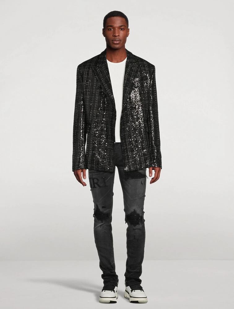 AMIRI Sequin Boucle Double-Breasted Blazer