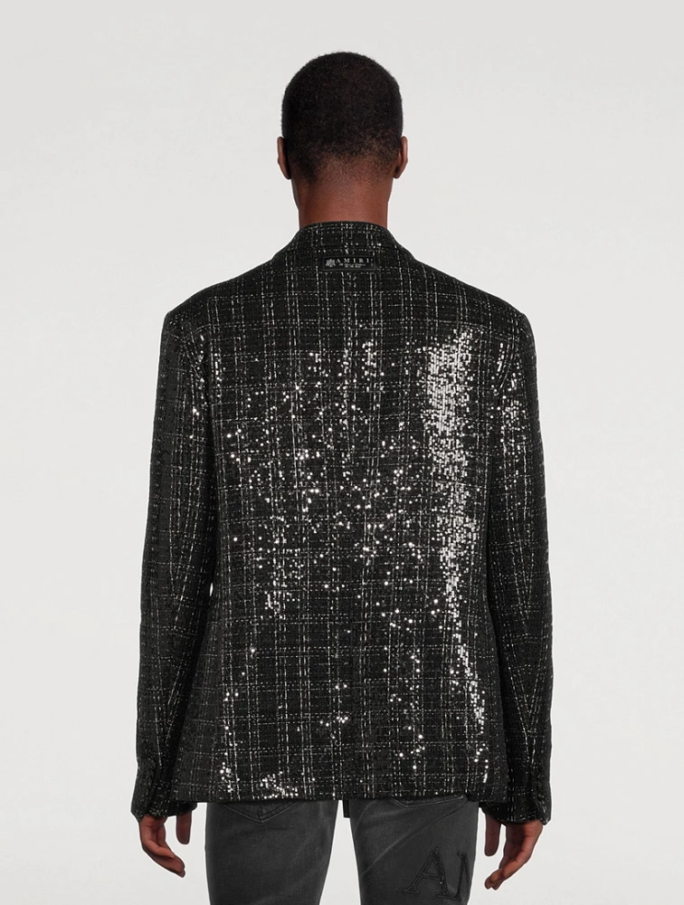 AMIRI Sequin Boucle Double-Breasted Blazer