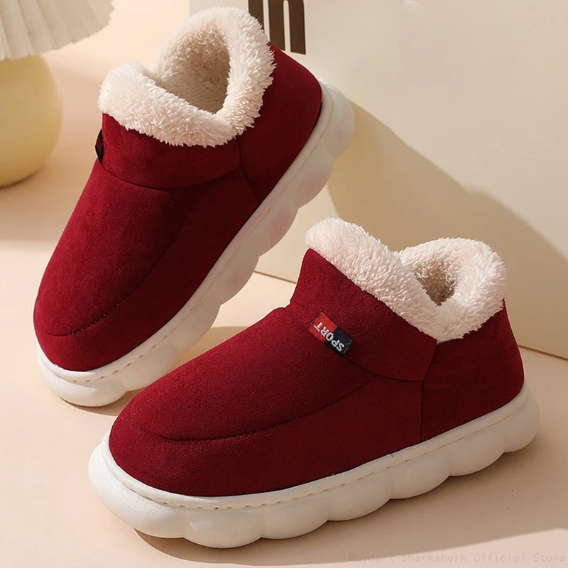 Ashore Shop 2023 Women Winter Boots Slippers Thickening Plush Warm Snow Boot