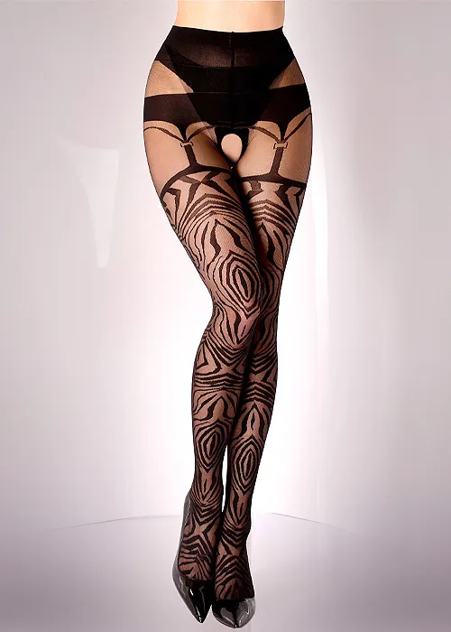 Ballerina Black Secret Prive Della Crotchless Tights ()