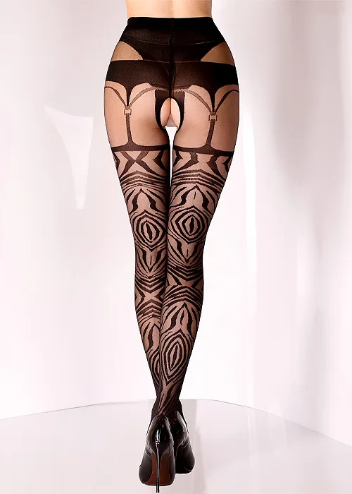 Ballerina Black Secret Prive Della Crotchless Tights ()