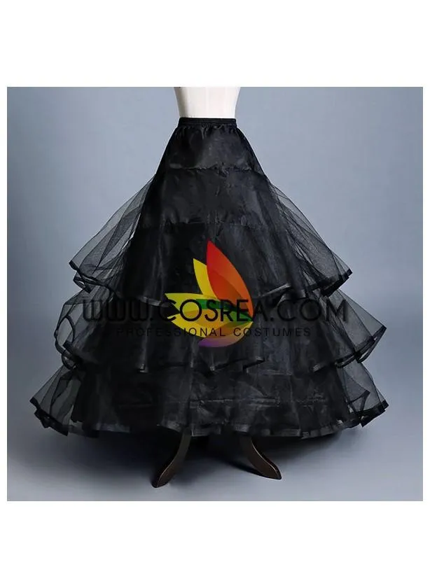 Black 2 Tier Multilayer Tulle Petticoat