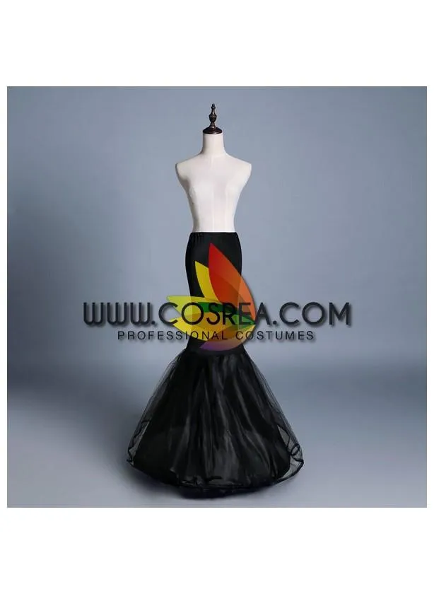 Black Single Tier Mermaid Tail Petticoat