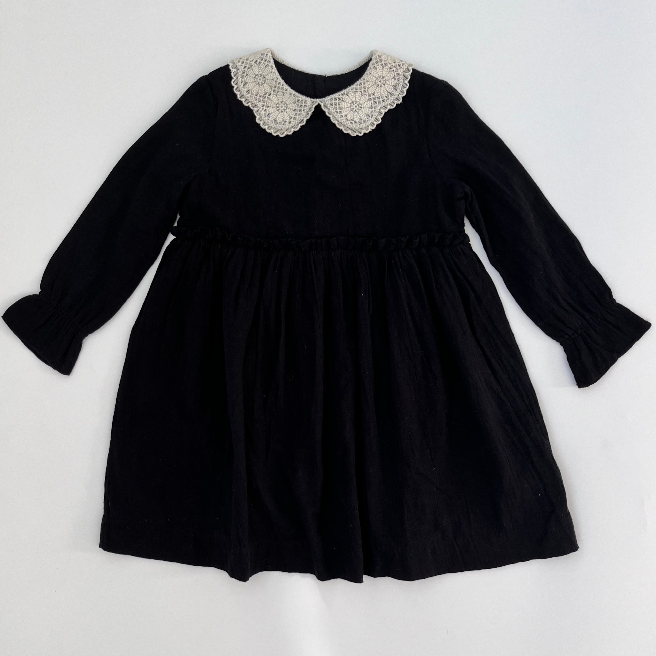 Bonpoint Black Dress With Lace Collar: 4 Years