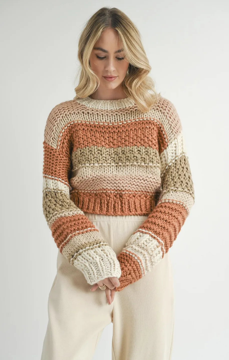 BUTTER PECAN CHUNKY SWEATER