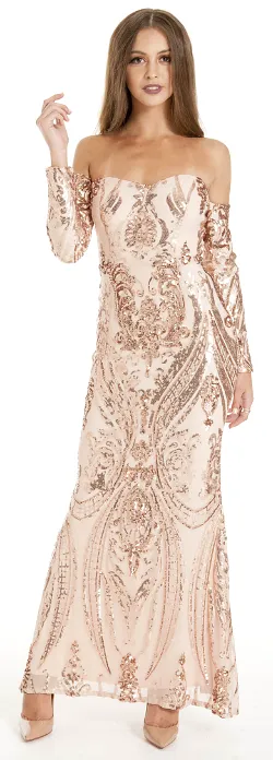 Camilla Gold Sequin Gown