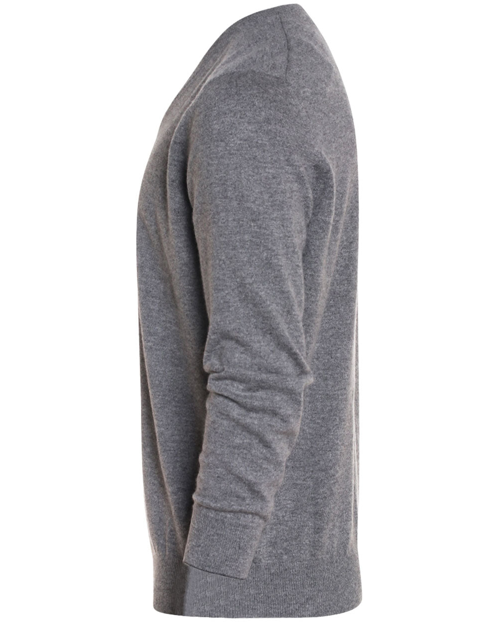 Charcoal Cashmere V-Neck Sweater