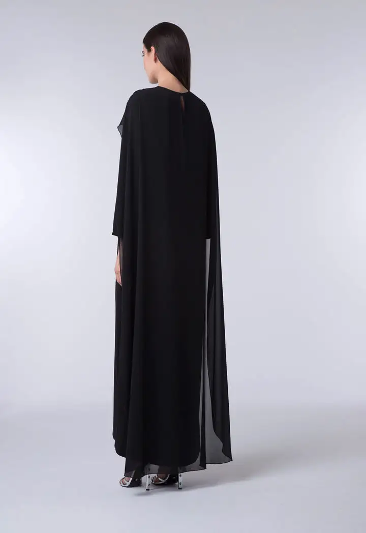 Chiffon Cape Overlay Dress