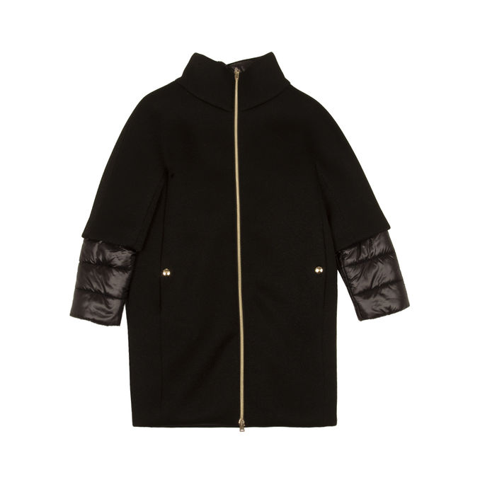 COAT OVETTO HIGH NECK Kid Black Lurex 