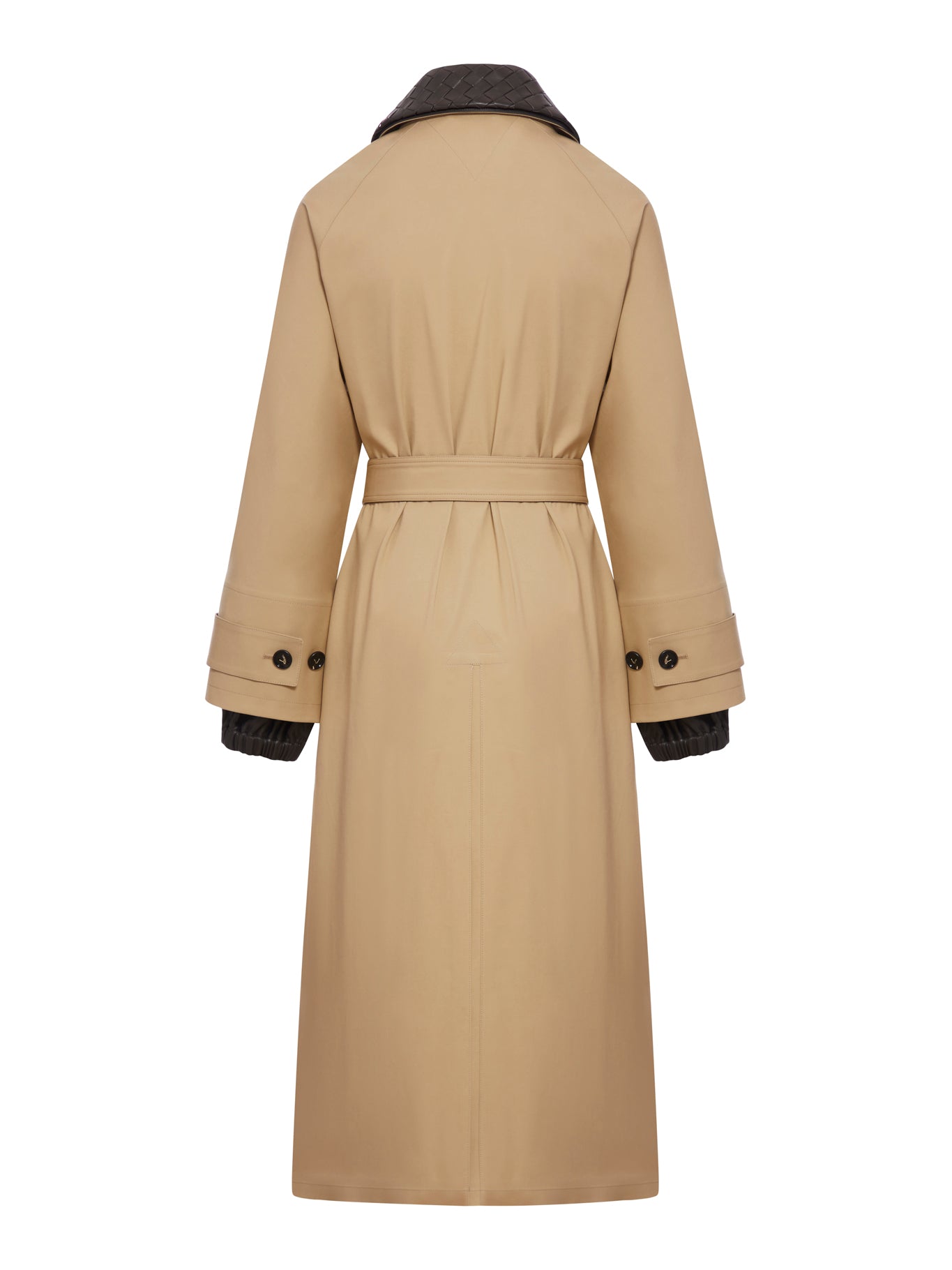 Cotton trench coat with braided collar