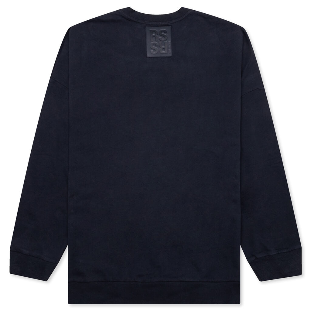 Crewneck Sweater w/ R Print - Dark Navy