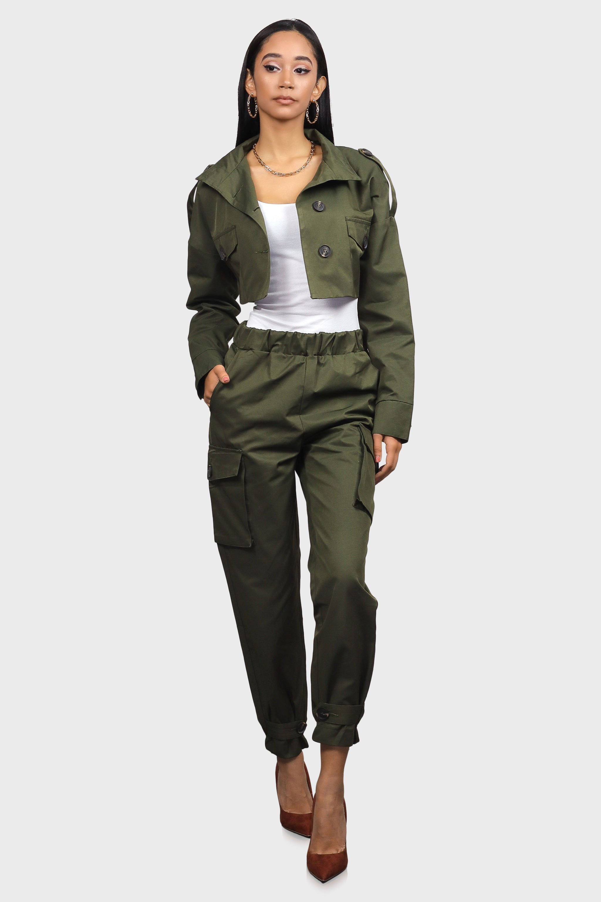 Cropped Cargo Jacket