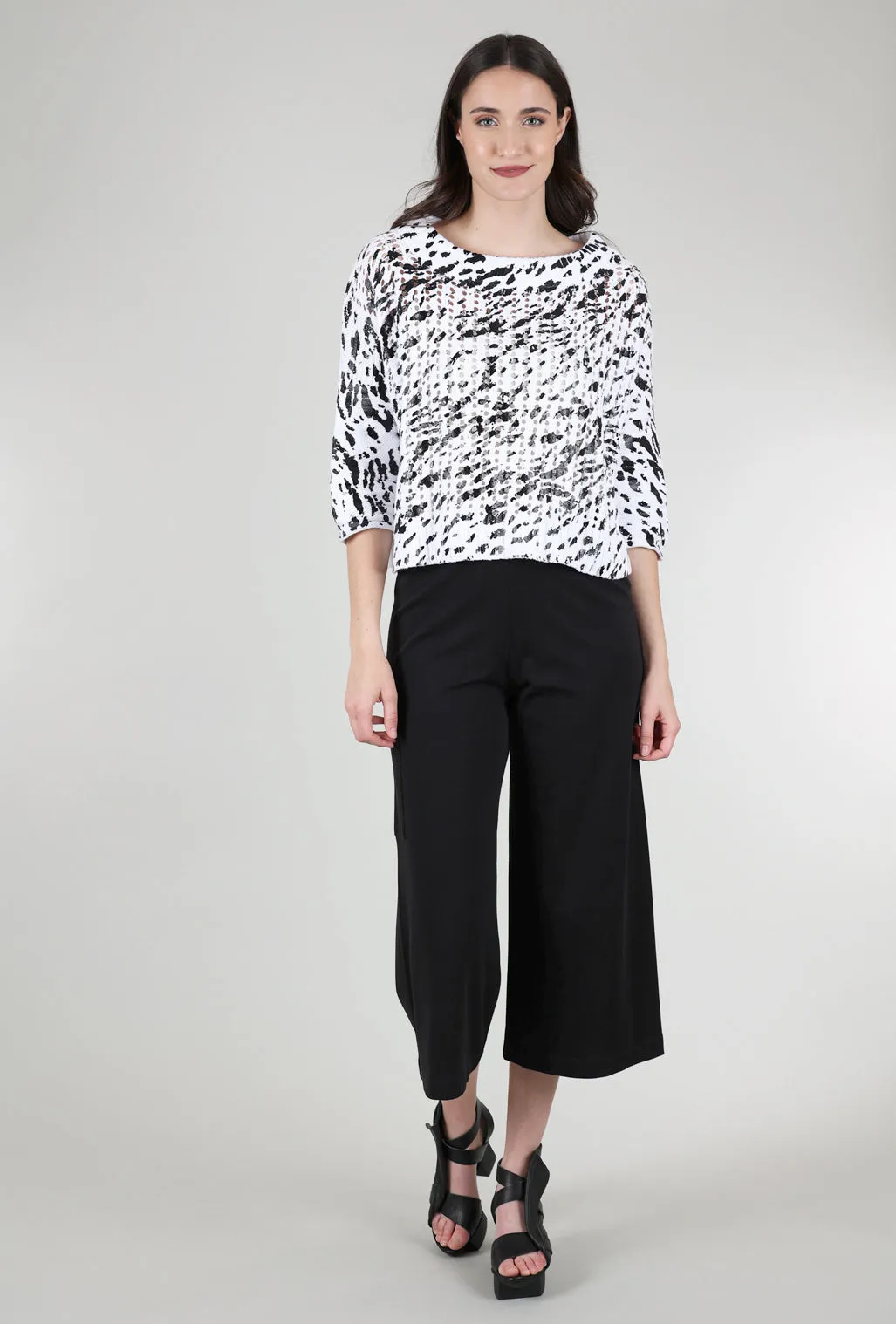 Dalmation Sweater, White/Black