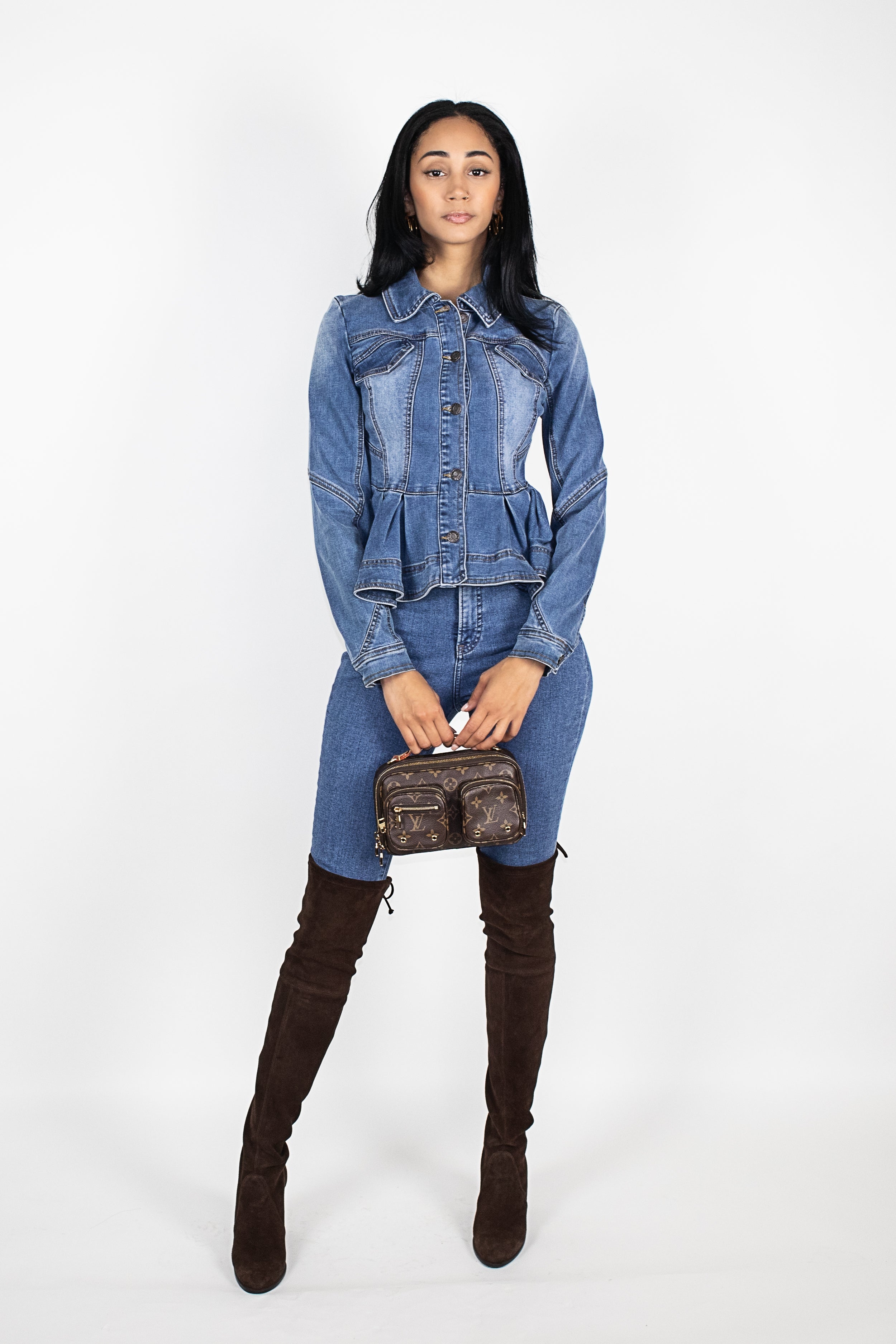 Denim Peplum Jacket