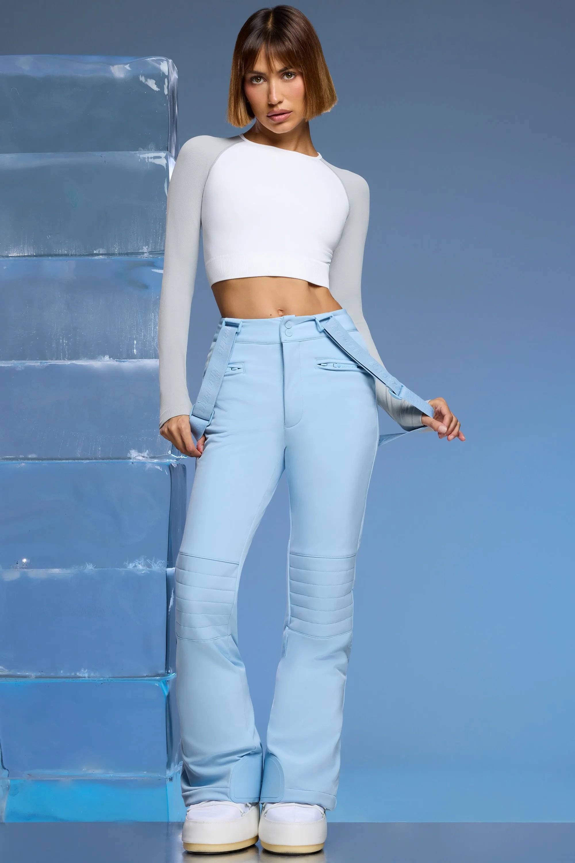 Fleece Lined Ski Pants in Baby Blue