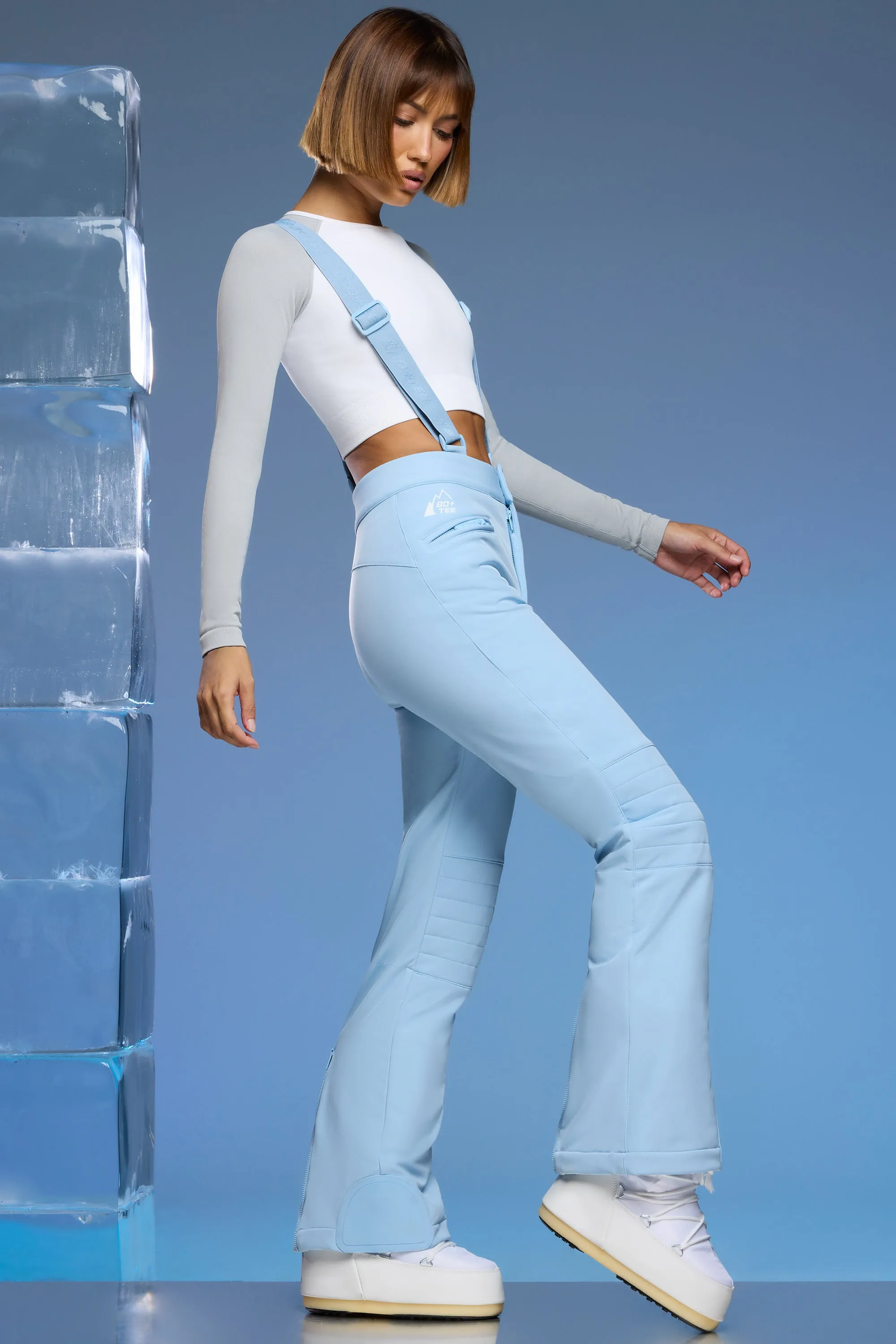 Fleece Lined Ski Pants in Baby Blue