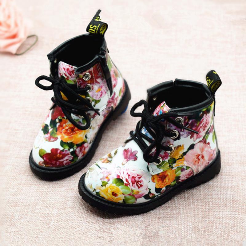 Floral Girls Boots