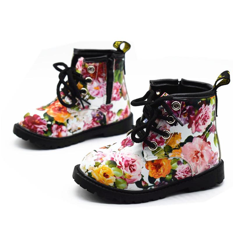 Floral Girls Boots