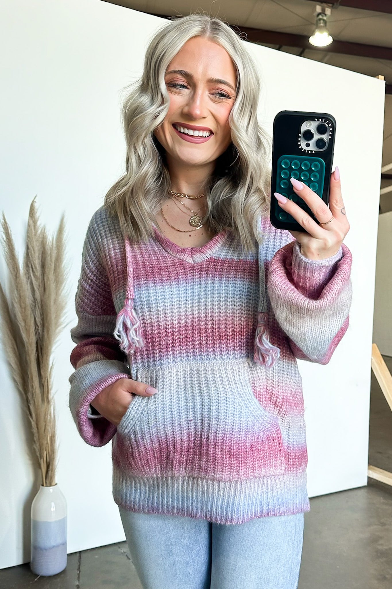 Flourishing Vibe Ombre Knit Hooded Sweater - FINAL SALE