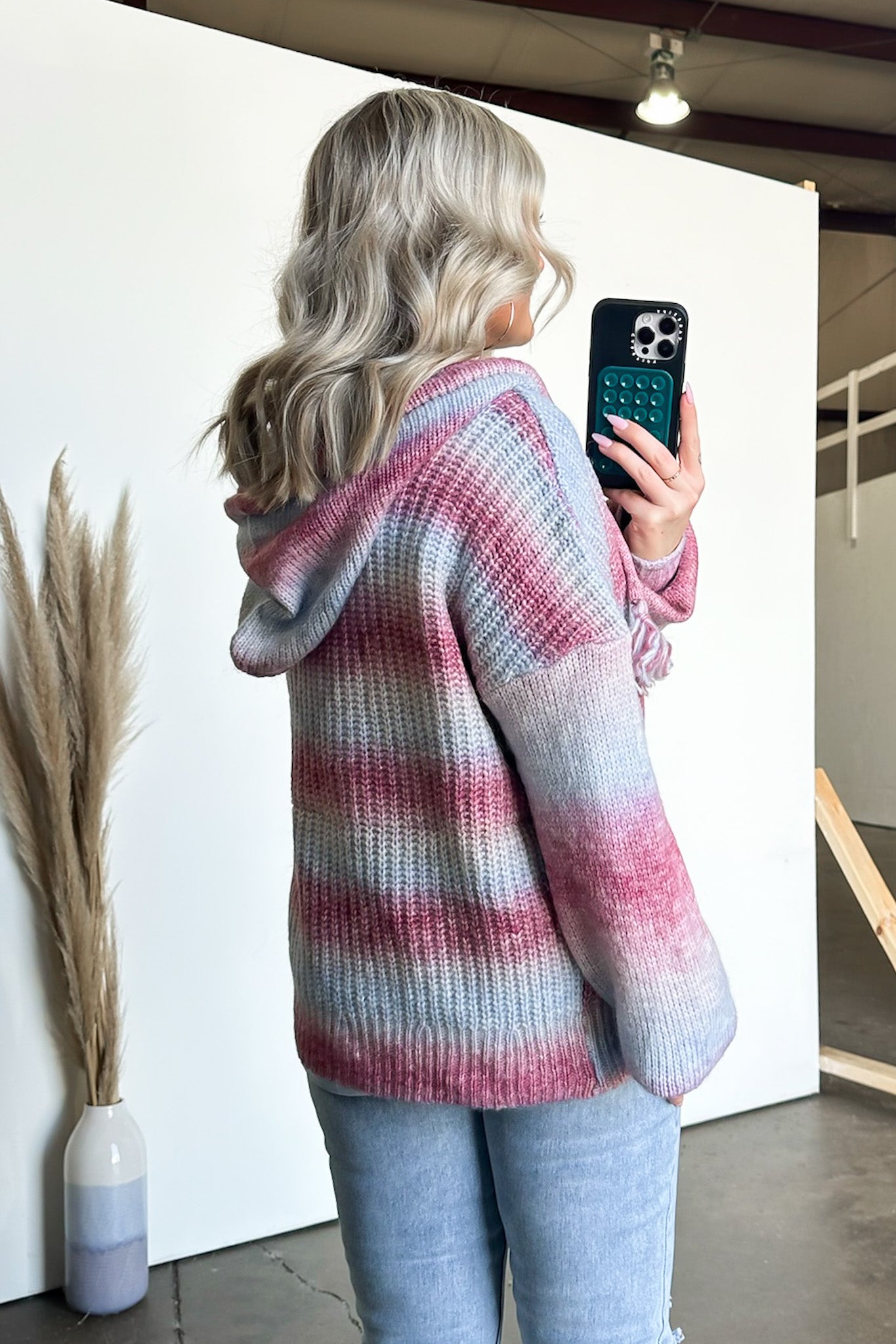 Flourishing Vibe Ombre Knit Hooded Sweater - FINAL SALE