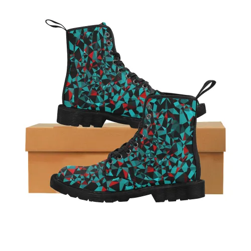 Geo Print Men's Black Boots