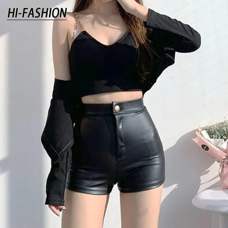 Goth High Waisted Slim Short Pants