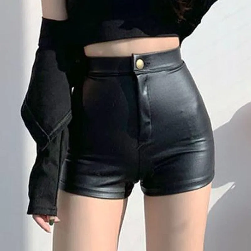 Goth High Waisted Slim Short Pants