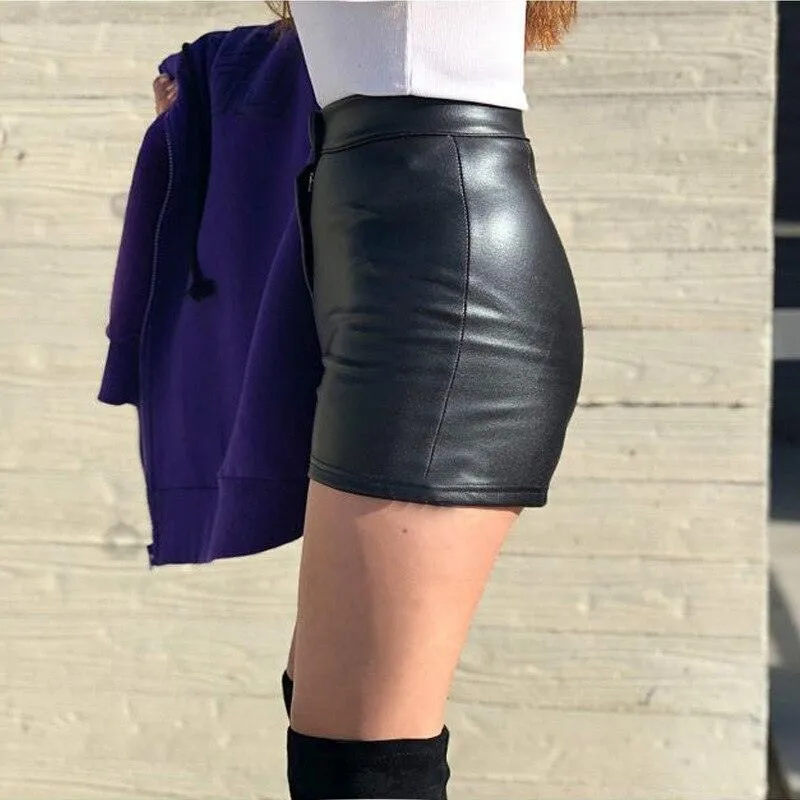 Goth High Waisted Slim Short Pants