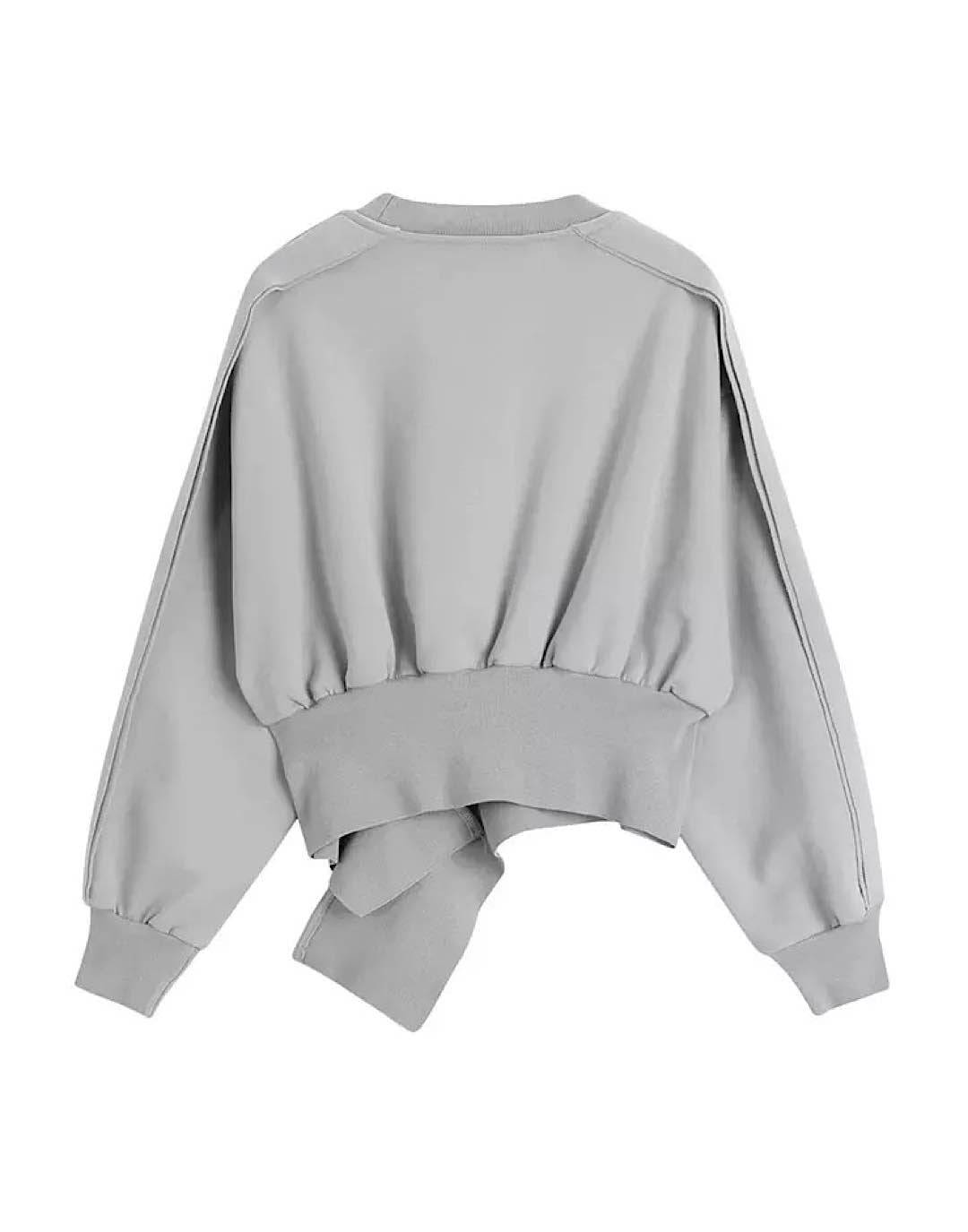 Gray Asymmetrical Loose Sweater