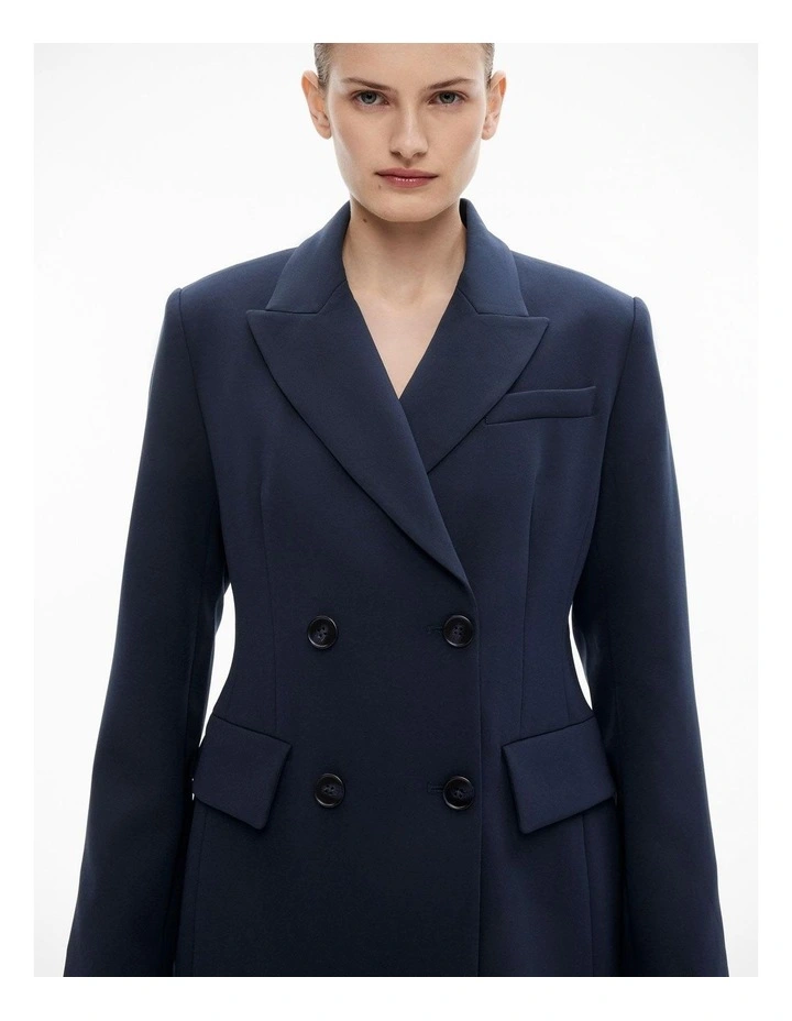 Hourglass Double-breasted Blazer in Navy