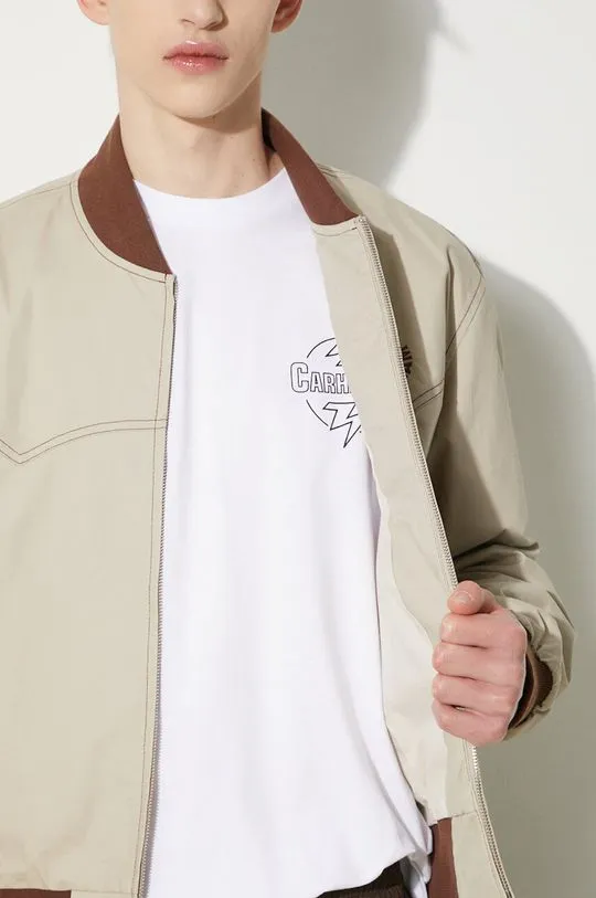 ICECREAM bomber jacket Western Bomber men’s beige color IC24202