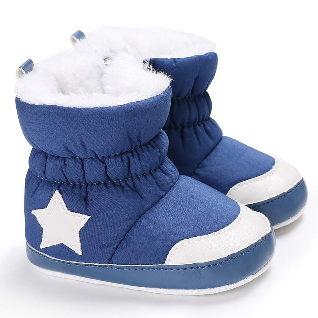 infant Baby Boots Unisex Kids Winter Shoes Crib Bebe Infant Toddler Five Star Pattern Snowfield Snow Boots Booty