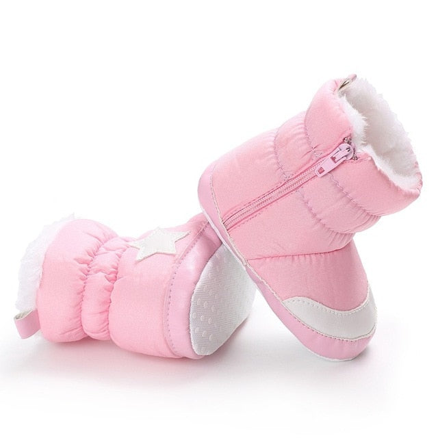 infant Baby Boots Unisex Kids Winter Shoes Crib Bebe Infant Toddler Five Star Pattern Snowfield Snow Boots Booty